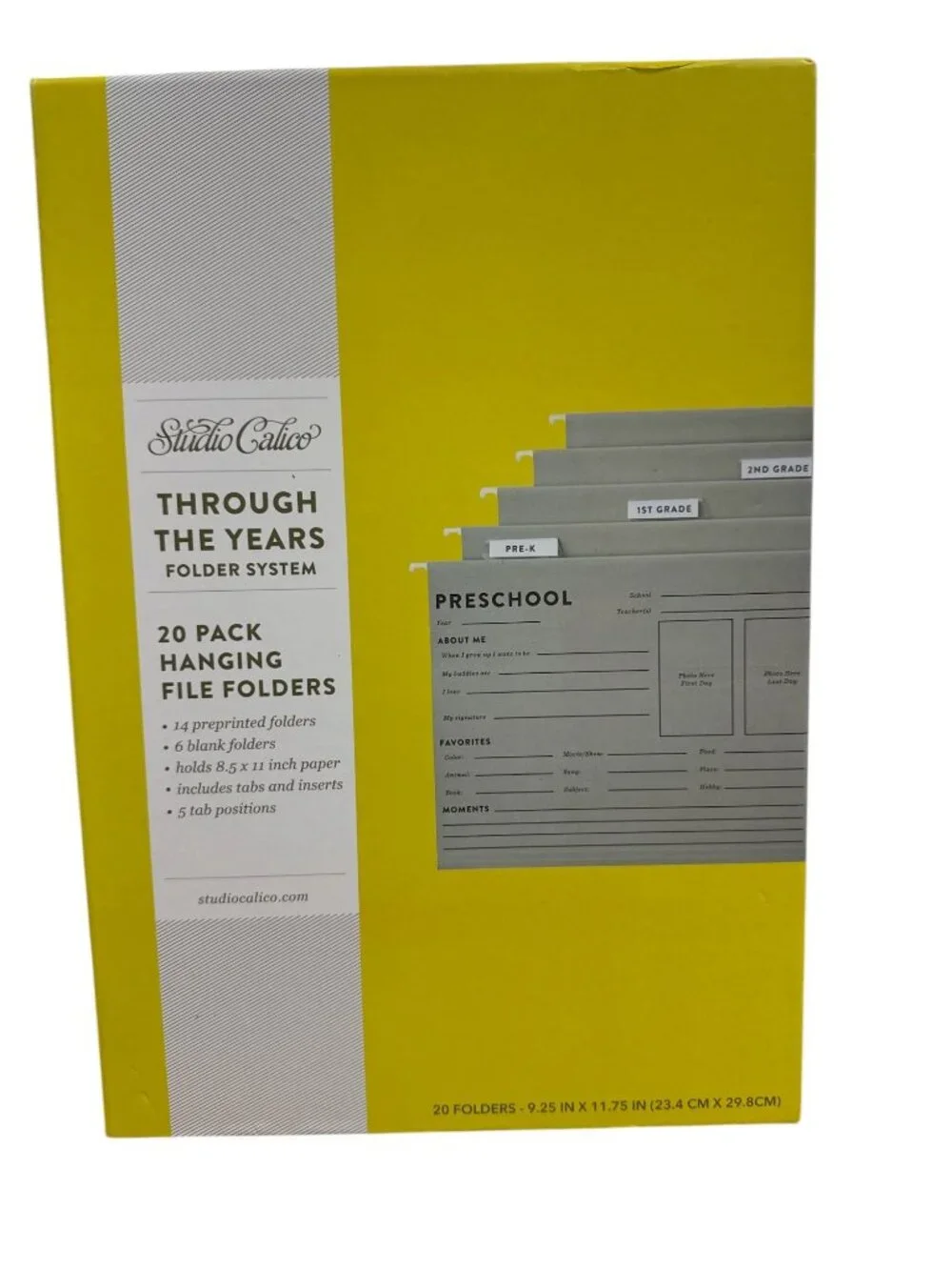 Studio Calico 20-Pack Hanging File Folders Through The Years Folder System Prepr